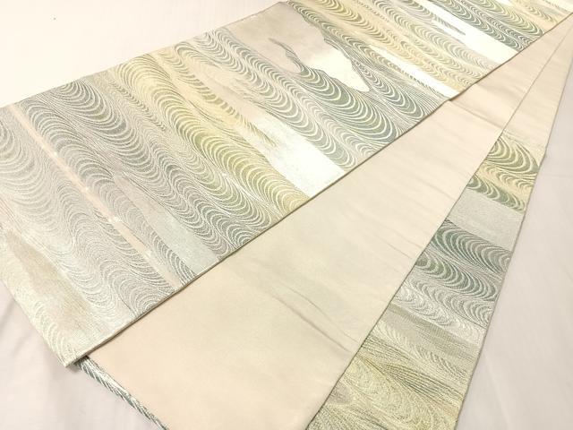 平和屋着物●西陣 川島織物 六通柄 本袋帯 流水文 金銀糸 正絹 逸品 未使用 CABJ0667vp