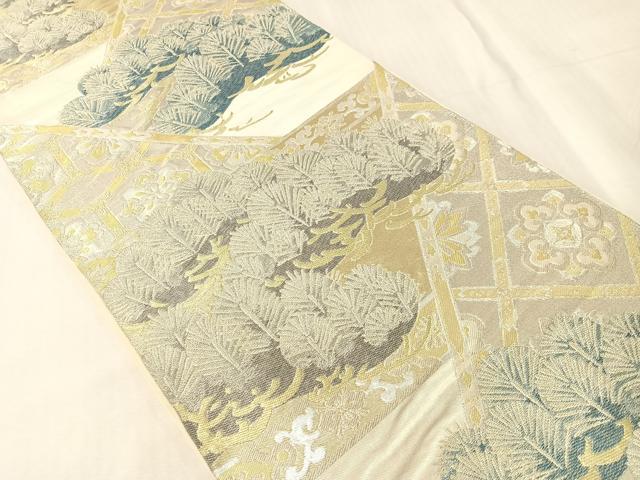 平和屋着物●西陣 川島織物 六通柄 本袋帯 松 金銀糸 正絹 逸品 CABJ0677vp