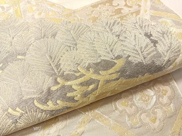 平和屋着物●西陣 川島織物 六通柄 本袋帯 松 金銀糸 正絹 逸品 CABJ0677vp