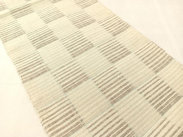 平和屋着物●八寸名古屋帯 紬地 市松文様 ますいわ屋扱い 正絹 逸品 CABJ0698vp