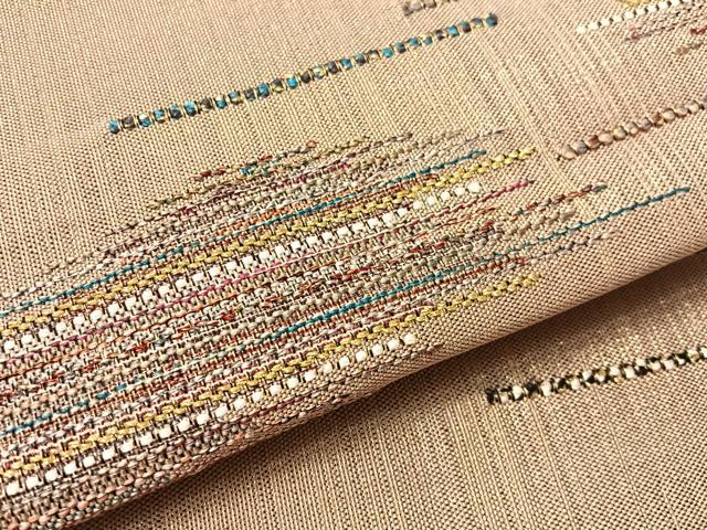 平和屋着物●八寸名古屋帯 霞文 金糸 正絹 逸品 CABJ0712vp