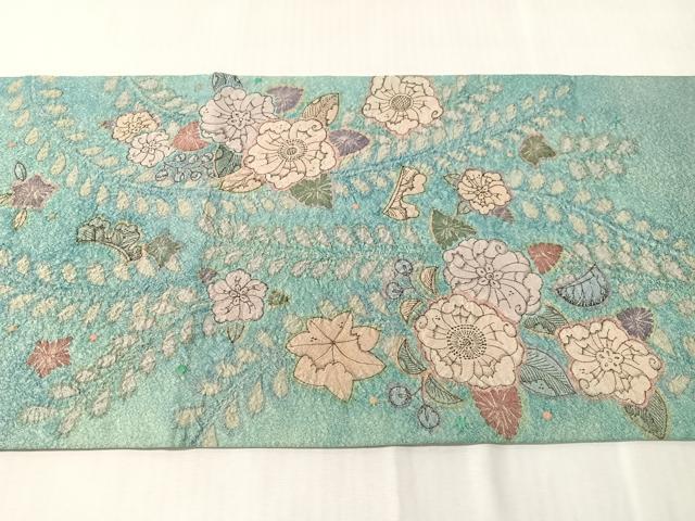 平和屋着物●太鼓柄袋帯 絞り 辻が花 金通し地 正絹 逸品 CABJ0718vp