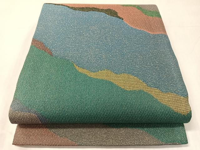 平和屋着物●全通柄袋帯 道長文様 金通し地 正絹 逸品 CABJ0730vp