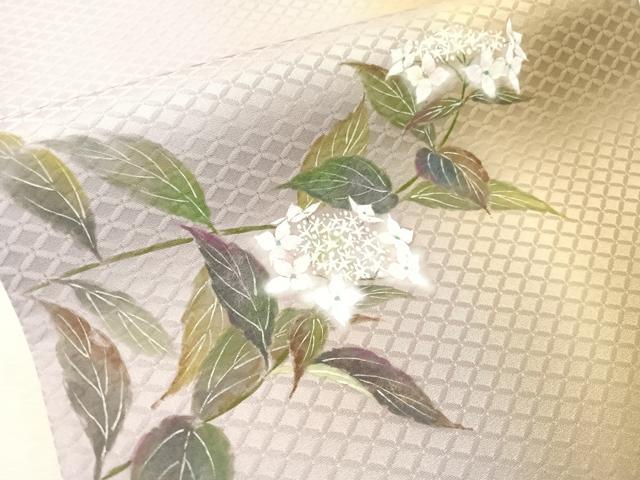 平和屋着物●太鼓柄袋帯 手描き 紙芸 草花文 正絹 逸品 未使用 CABJ0732vp