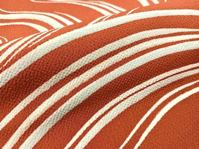 平和屋着物●九寸開き名古屋帯 立波文 鬼しぼ縮緬 正絹 逸品 CABJ0745vp