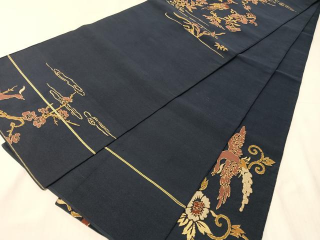 平和屋着物●太鼓柄袋帯 綴れ 花鳥文 金糸 正絹 逸品 CABJ0747vp