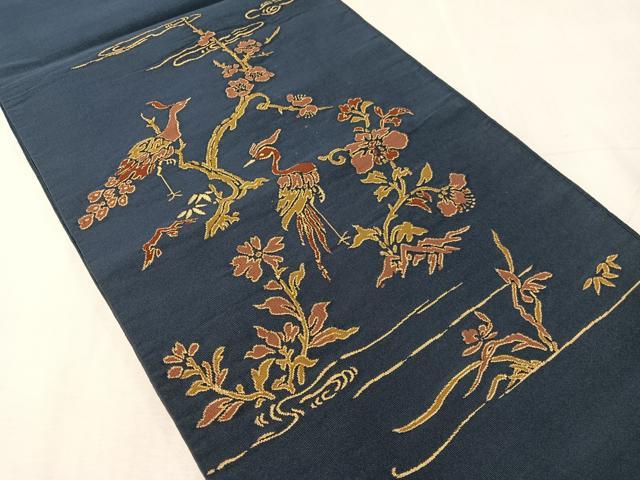 平和屋着物●太鼓柄袋帯 綴れ 花鳥文 金糸 正絹 逸品 CABJ0747vp