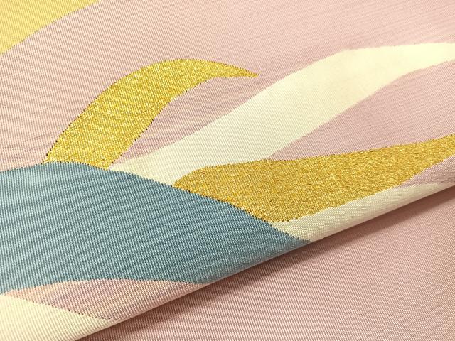 平和屋着物●爪掻き本綴れ 八寸名古屋帯 作家物 立波文 金糸 正絹 逸品 CABJ0750vp