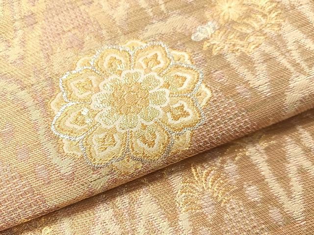 平和屋着物●六通柄袋帯 太子間道 正倉院花鳥文 金銀糸 正絹 逸品 CABJ0753vp