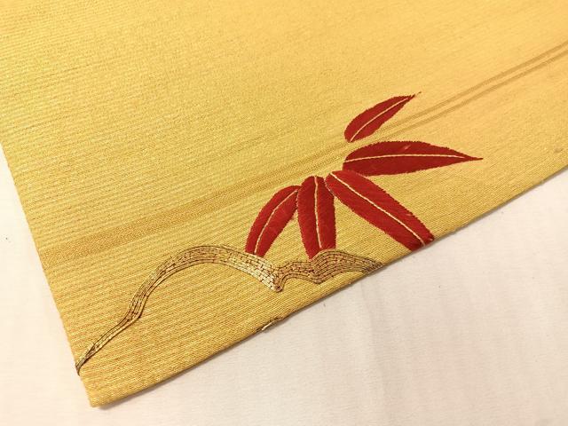 平和屋着物●アンティーク 大正ロマン 総刺繍 手刺繍 駒刺繍 九寸名古屋帯 立波菊文 金銀糸 正絹 逸品 CABJ0755vp