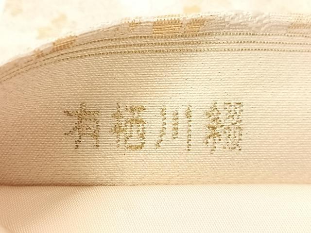 平和屋着物●六通柄袋帯 唐織 有栖川綴 道長舞桜 金糸 正絹 逸品 CABJ0767vp
