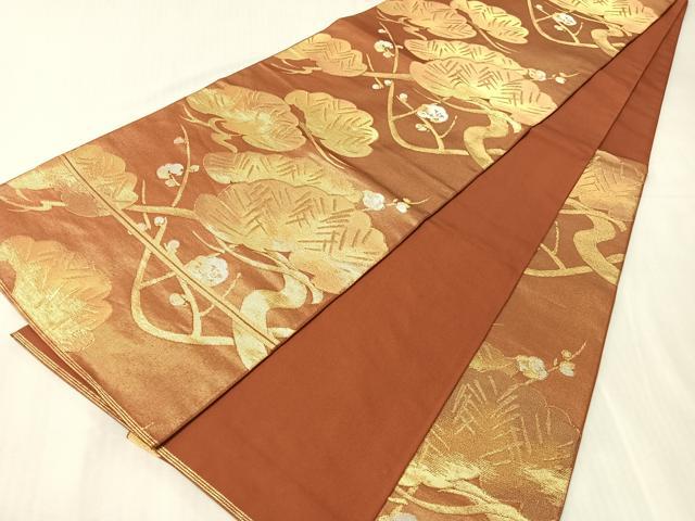 平和屋着物●西陣 川島織物 六通柄 本袋帯 梅松文 金銀糸 正絹 逸品 CABJ0770vp
