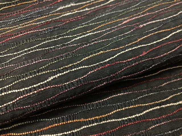 平和屋着物●八寸名古屋帯 めがね織 よろけ縞 正絹 逸品 CABJ0784vp