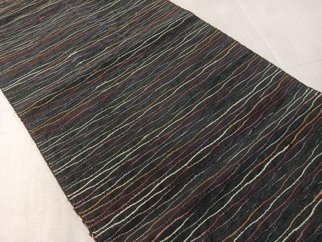平和屋着物●八寸名古屋帯 めがね織 よろけ縞 正絹 逸品 CABJ0784vp