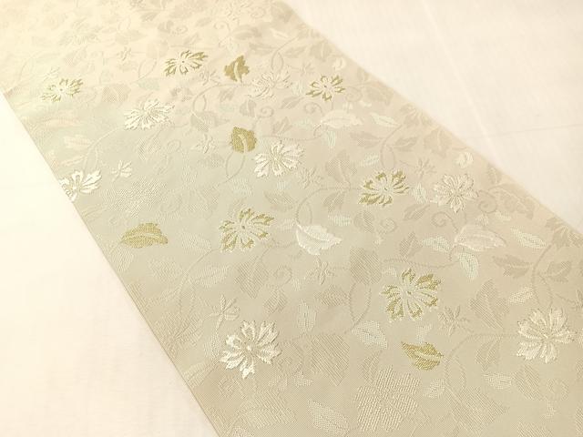 平和屋着物●八寸名古屋帯 綴れ 花唐草文 金糸 正絹 逸品 CABJ0789vp