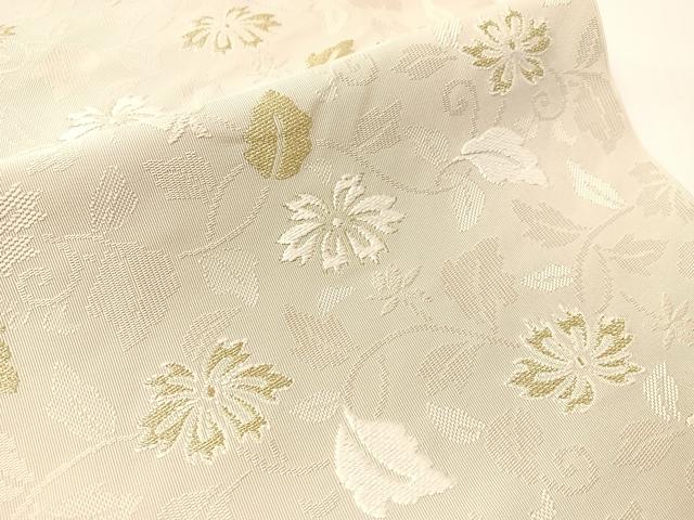 平和屋着物●八寸名古屋帯 綴れ 花唐草文 金糸 正絹 逸品 CABJ0789vp