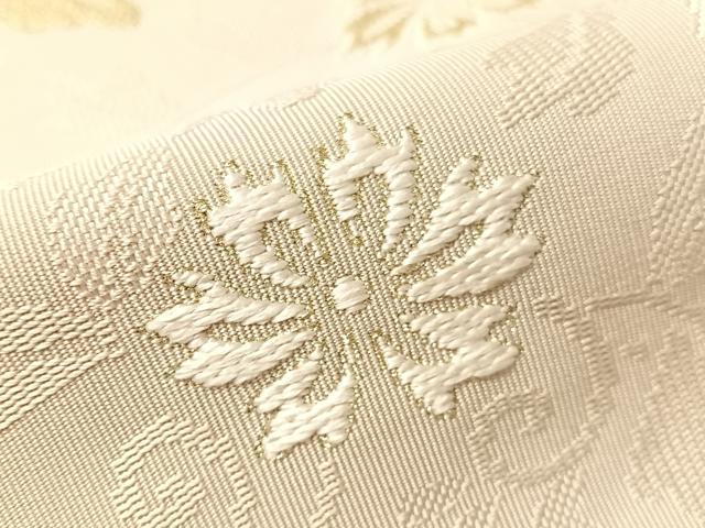 平和屋着物●八寸名古屋帯 綴れ 花唐草文 金糸 正絹 逸品 CABJ0789vp