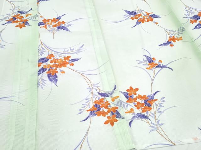平和屋着物*夏物 小紋 絽 草花文 洗える着物 CABJ0810th