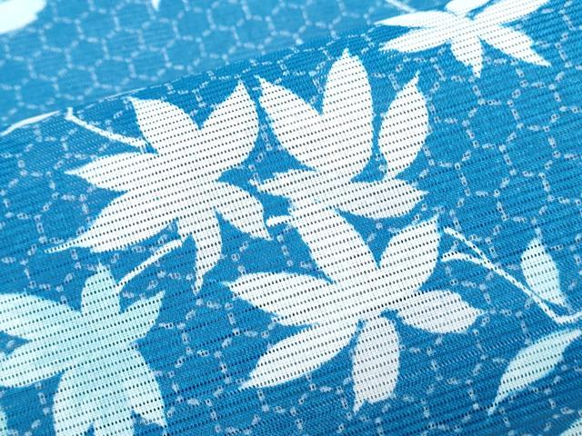 平和屋着物*夏物 小紋 絽 枝楓文 洗える着物 CABJ0813th