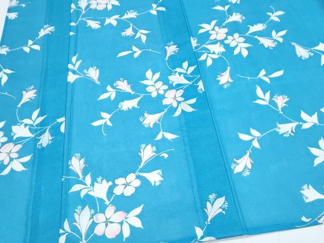 平和屋着物*夏物 小紋 絽 草花文 洗える着物 CABJ0823th
