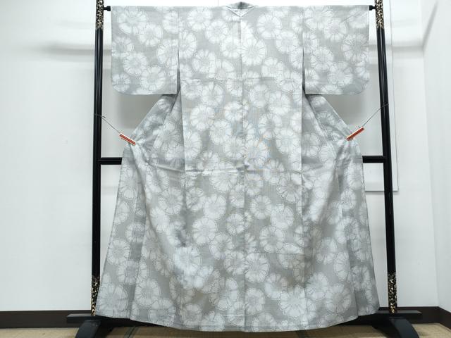 平和屋着物*夏物 小紋 紗 舞花文 洗える着物 CABJ0824th
