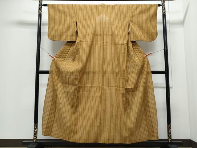 平和屋着物*夏物 小紋 ちぢみ織 縞 CABJ0831th