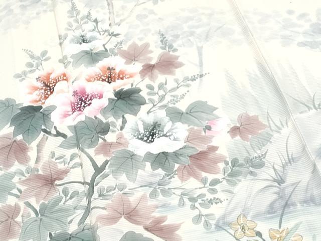 平和屋着物*夏物 訪問着 絽 草花文 正絹 逸品 CABJ0832th