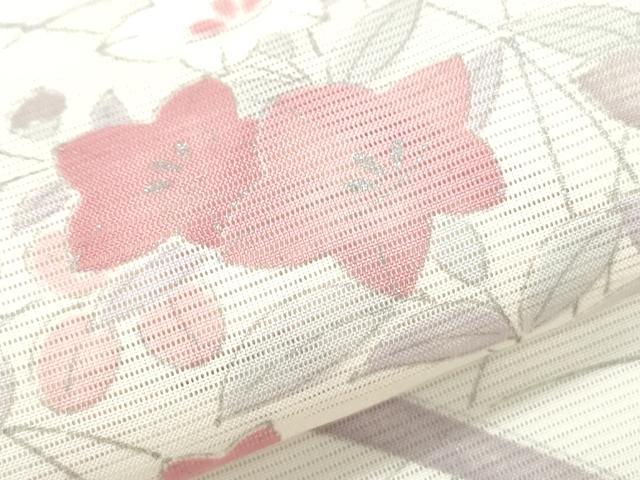 平和屋着物*夏物 小紋 絽 芝草花文 金彩 正絹 逸品 CABJ0836th