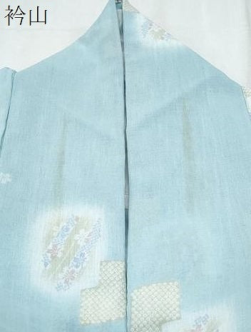 平和屋着物*夏物 小紋 紗 色紙重ね花文 洗える着物 CABJ0844th