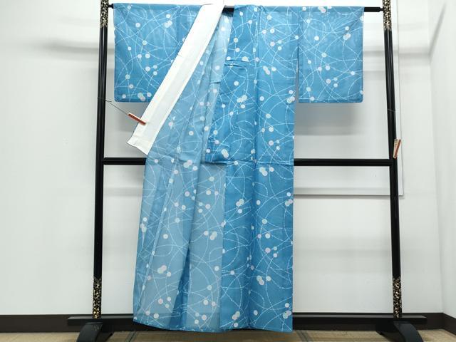 平和屋着物*夏物 小紋 絽 吉祥丸文 洗える着物 CABJ0846th