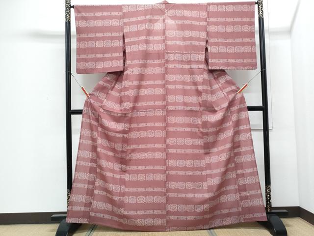 平和屋着物*洗える最高級着物 <英>はなぶさ謹製 夏物 小紋 横段吉祥文 洗える着物 CABJ0852th