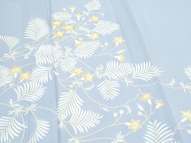 平和屋着物*夏物 訪問着 絽 草花文 銀彩 正絹 逸品 CABJ0870th
