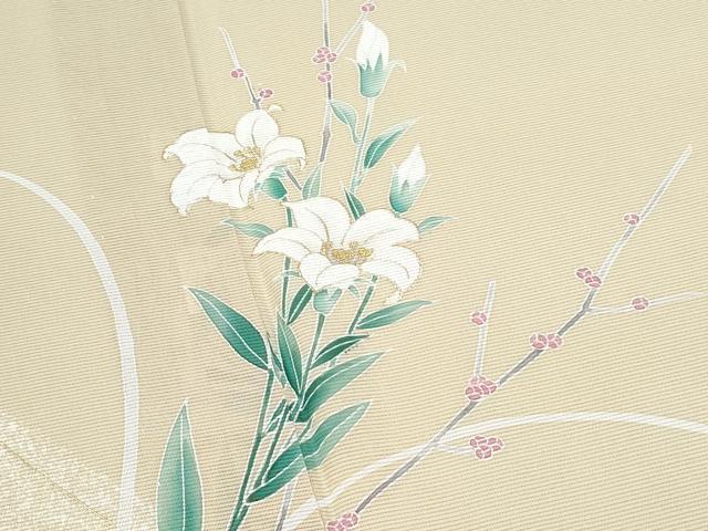 平和屋着物*夏物 訪問着 絽 草花文 金銀彩 正絹 逸品 CABJ0871th