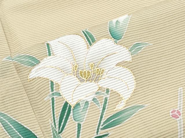 平和屋着物*夏物 訪問着 絽 草花文 金銀彩 正絹 逸品 CABJ0871th