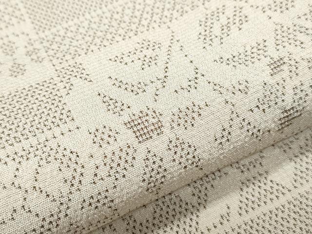 平和屋着物▽本塩沢 単衣 横段花文 証紙付き 正絹 逸品 CABJ0891th