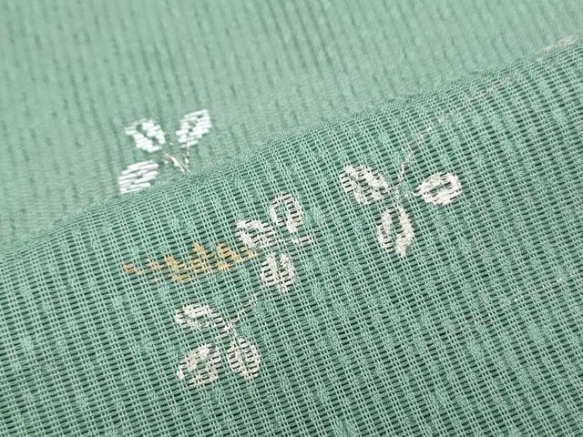 平和屋着物*夏物 訪問着 縦絽 刺繍 草葉文 金銀彩 正絹 逸品 CABJ0892th