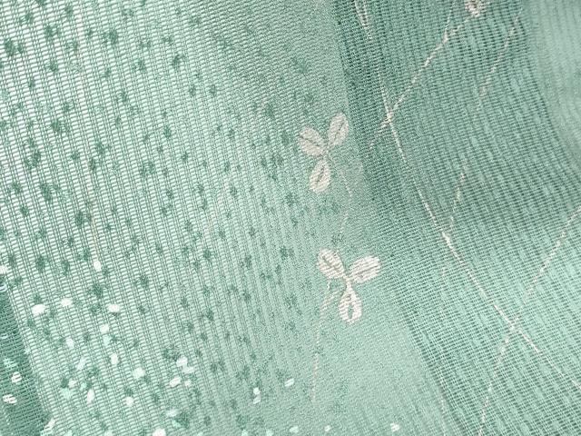 平和屋着物*夏物 訪問着 縦絽 刺繍 草葉文 金銀彩 正絹 逸品 CABJ0892th