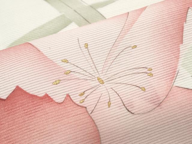 平和屋着物*夏物 小紋 絽 草花文 金彩 正絹 逸品 CABJ0893th