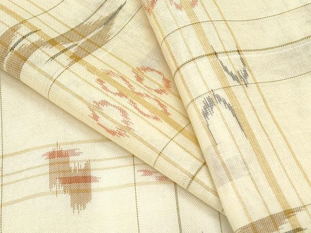 平和屋着物*夏物 紗紬 琉球絣文様 正絹 逸品 CABJ0895th