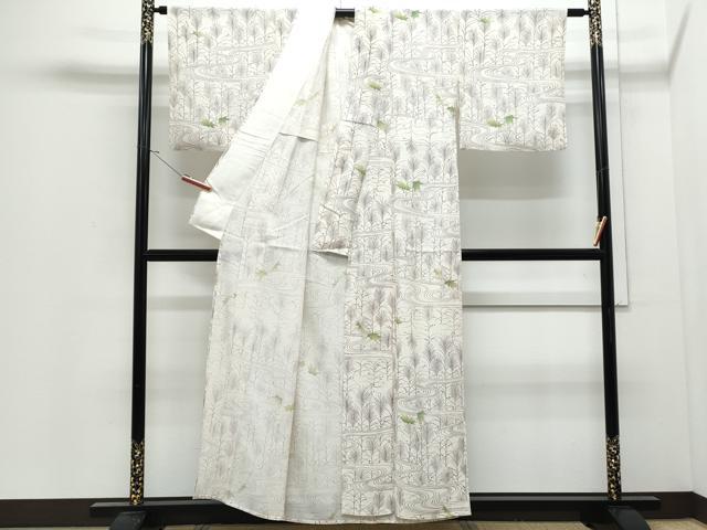 平和屋着物*夏物 小紋 絽 流水楓文 正絹 逸品 CABJ0897th