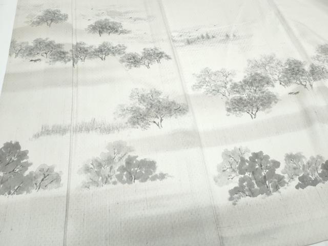 平和屋着物*夏物 訪問着 紬地 樹林文 正絹 逸品 CABJ0898th
