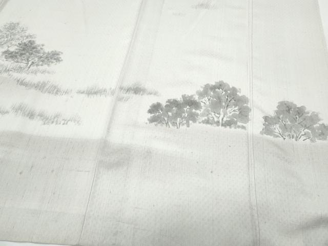 平和屋着物*夏物 訪問着 紬地 樹林文 正絹 逸品 CABJ0898th