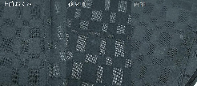 平和屋着物*夏物 色無地 市松紋紗 濡羽色 正絹 逸品 CABJ0900th
