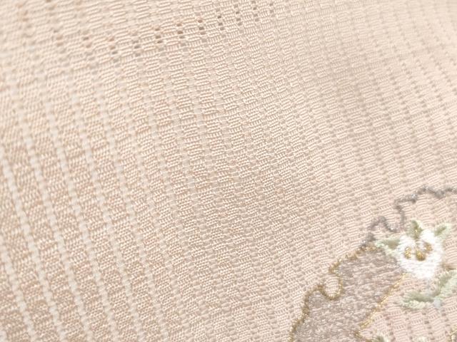 平和屋着物*夏物 小紋 縦絽 総刺繍 雪輪花文 金銀糸 正絹 逸品 CABJ0907th