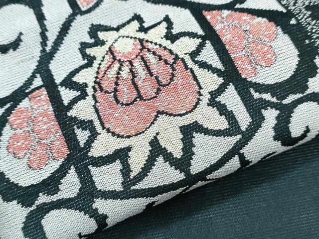平和屋着物*夏物 小紋 紗 吉祥花文 銀糸 正絹 逸品 CABJ0909th