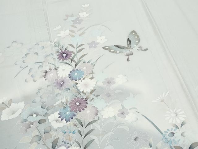 平和屋着物*夏物 訪問着 友禅 絽 草花文 正絹 逸品 CABJ0910th