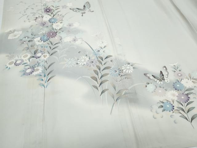 平和屋着物*夏物 訪問着 友禅 絽 草花文 正絹 逸品 CABJ0910th