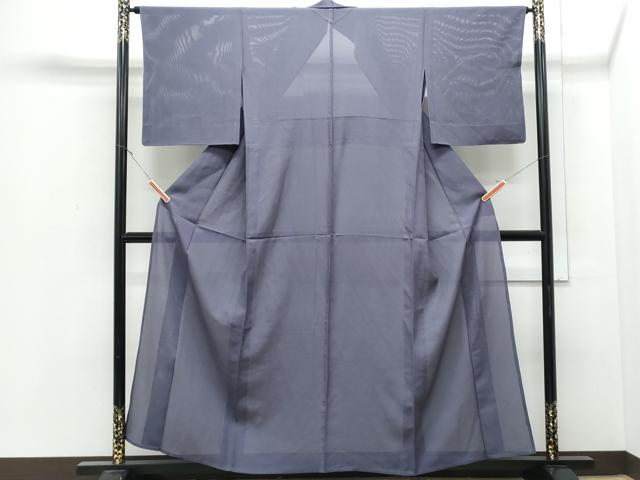 平和屋着物*夏物 色無地 縦絽 紫苑色 正絹 逸品 CABJ0911th