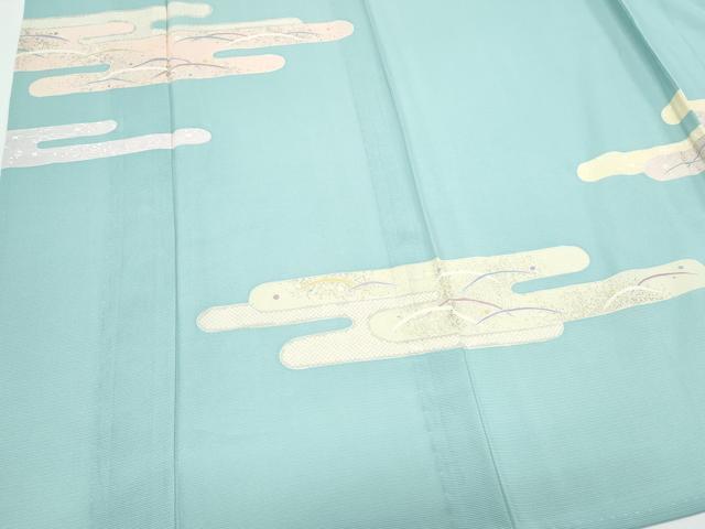 平和屋着物*夏物 訪問着 絽 エ霞芝草文 銀彩 正絹 逸品 CABJ0917th