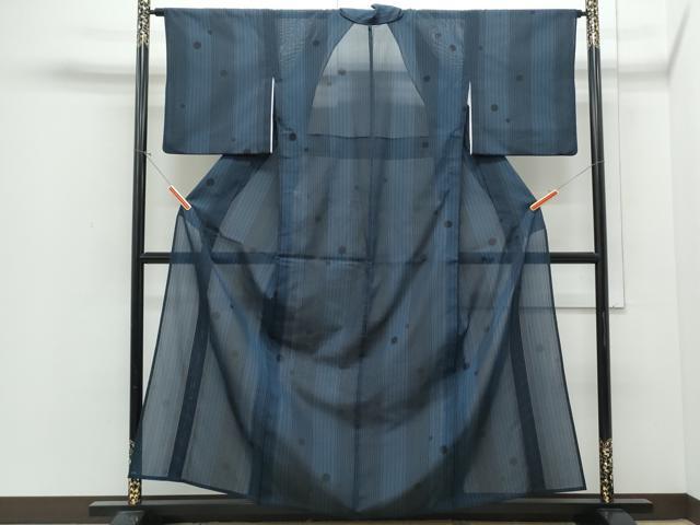 平和屋着物*夏物 紗紬 あられ間道 正絹 逸品 CABJ0921th